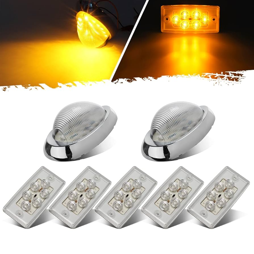 MENARD LISCAIRE５品 5X 10-4/5'' Amber Led 7 Led Cab Marker Clearance Light for